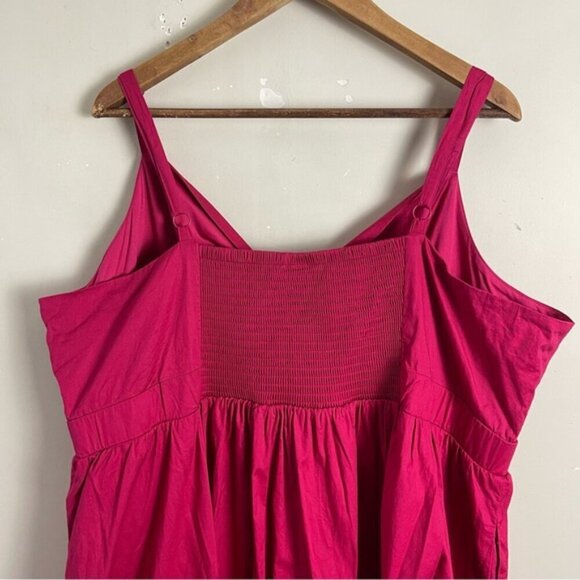 Torrid Mini Poplin Tie-Front Skater Dress in Cherries Jubilee pink size 4X - Picture 7 of 13